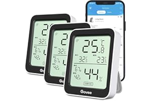 Govee Room Thermometer Hygrometer, Bluetooth Digital Indoor Humidity Meter with Smart Alert and Data Storage, Temperature Monitor for Baby Greenhouse (3Pack)