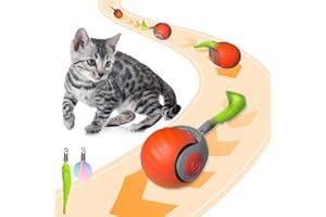Zeepet Speedy Tail, Interactive Cat Toy Ball, Automatic Moving Pet Toy Ball (Orange)