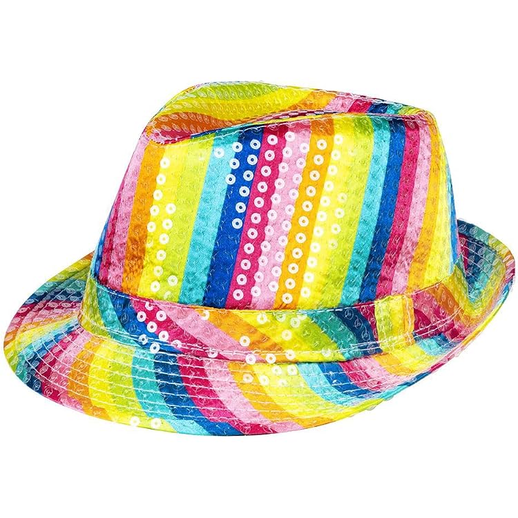 Boland Regenbogen Strohhut Pride – LGBTQ, Karneval, CSD | Einheitsgröße, Mit Buntem Hutband