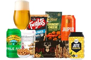 ANT & CHID Ant&Chid The Assorted Hamper Ale/IPA Beer Gift Selection Box for Men and Women| Ale/IPA Beer Valentine Hamper Gift Set with 3 Ale/IPA Cans|1 Tasting Glass|3 Assorted Delicious Snacks