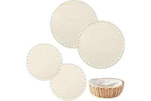 WakiHong 4 Stück Korbboden Aus Holz 14.8 und 20cm Gehäkelter Korbboden Häkeln Korbboden für DIY Körbe Geldbörse Zubehör Taschenboden Häkeln.(Runder Typ)