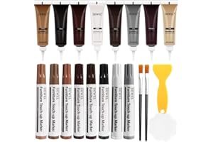 DEWEL Kit de Réparation de Meubles en Bois Lot de 16 Pièces Mastic à Bois Stylo de Réparation et Crayons à Cire Kit de Réparation pour meubles Kits de réparation pour gratter les meubles