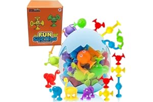 Bambebe Juego de Ventosas para Niños, Juguetes Bañera Bebe, 27 Piezas Juguetes de Succión para Bebés, Juguetes Sensoriales Interactivos, Juguetes de Baño para Niños