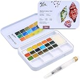 Mont Marte Premium suluboya kek seti, 21 adet, 18 renk, 1 su fır&ccedil;ası, 1 s&uuml;nger, 4 karıştırma kuyusu