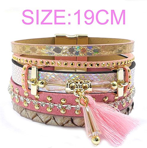 Preisvergleich Produktbild IJEWALRY Damen Armband Armbänder Armband, Mode Persönliche Elegante Charms Lederarmbänder Quaste, Kristall, Böhmische Charme Armbänder Für Frauen Schmuck