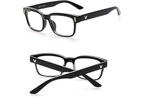 TECH-LINE-DIRECT FASHION ACCESSORIES TECH-LINE-DIRECT Black Large Square Frame Glasses Retro Optical Clear Lens Eyeglasses Unisex 2019