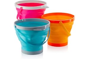 TOP RACE ToyZe®? Foldable Pail Bucket Silicone Collapsible Bucket Multi Purpose 2 Liter, Half Gallon by