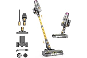 aonus Steelstofzuiger Bezprzewodowy 55KPa/580W/75Min, Odkurzacz Bezprzewodowy z Wyświetlaczem LED Dotykowym, Samostojący, Szczotka Przeciw Splątaniom do Sierści Zwierząt/Dywanów/Twardych Podłóg