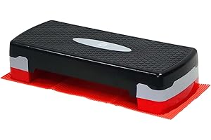 Crystals Exercise Step for Home and Gym - Aerobic Step Platform and Free Exercise Guide Chart - Fitness Step for Yoga, Cardio & Weight Workouts – Adjustable 2-Step Level Height