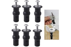 nuoshen 6 Pack Toilet Seat Screws, Hinges, Rubber Top Nuts, Fixings, Blind Hole Fittings