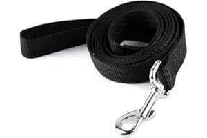 LATRAT Smycz dla psa, 1,2 ~ 30 m, długa smycz dla małych do dużych psów, czarna, 5 x 1,5 cm (16 stóp))