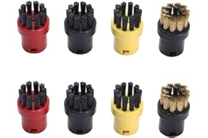 Eucteje 8-Piece Round Brush Set, Round Brush, Steam Cleaning Brush Set, Replacement Parts, Compatible with Kärcher Steam Cleaner Accessories, SC1, SC2, SC3, SC4, SC5, SC7, CTK10