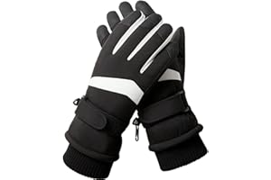 ‎HJKIOPC Hjkiopc Damen Ski Handschuhe Winter Winddicht Wasserdicht Schnee Touchscreen Thermal Handschuhe Warme verdickte Handschuhe mit Fleece für Skifahren Laufen Radfahren Wandern