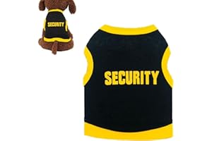 Dificato Tshirt for Dogs,Dog T-shirt with Security Pattern - Breathable Pet Summer T-shirt, Male Dog Tshirts Outfits for Small Dogs, Puppy Cat Vest Clothes