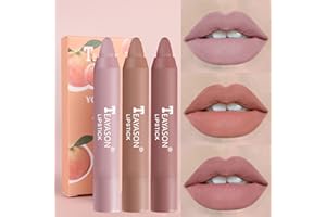 SOMGKINE Zestaw 3 pomadek do ust, matowe, aksamitne, trwałe pomadki, wodoodporne, matowe szminki do ust, piękno ust, nieprzywierająca filiżanka, seksowne kolory (01)