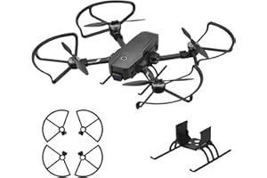 Hensych Protectores de hélice con engranaje de aterrizaje plegable Anillo anticolisión para piedra sagrada HS720/720E Drone,Protector de hélice +piernas de extensión