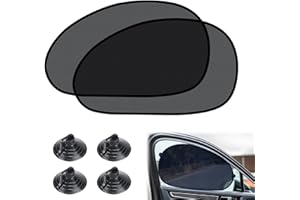 Menibeuty Parasol Cochhe Infantil, 2 Piezas Parasol Coche Infantil,Parasol Coche Bebe Lateral, 44x36cm Coche con Protección UV,Autoadhesivo,con 4 Ventosas,para Proteger del Sol a bebés y Mascotas