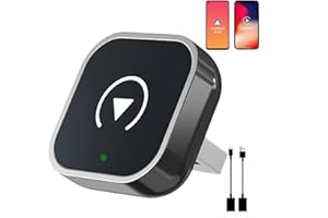 MUSHUI Wireless CarPlay Adapter UK, Effortlessly Convert Wired to Wireless CarPlay, Suitable for Cars with Carplay, Fit for iPhone iOS 10+ & Android Auto, Mini & Stable Bluetooth Car Play Wireless Adapter