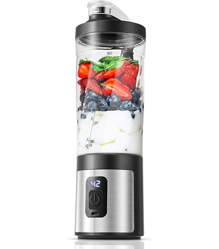 Blender Portable Rechargeable USB - Mélangeur Personnel 40W, 6 Lames, Couvercle Étanche | Pour Smoothies, Jus, Voyage