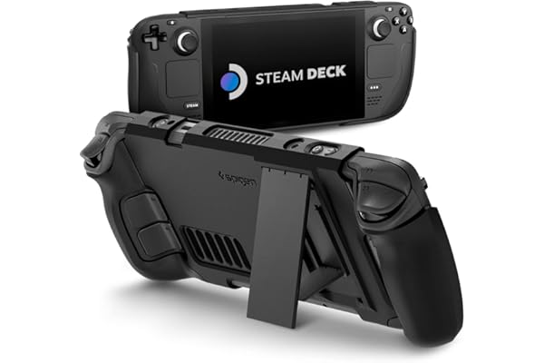 Spigen Thin Fit Pro Coque de Protection avec béquille Compatible avec Steam Deck LCD (2022) / Steam Deck OLED (2023) / Coque en TPU et PC avec Absorption des Chocs et Anti-Rayures Accessoires - Noir