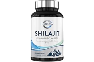 NUTRIOTA Shilajit Kapseln: Hochdosierter, original Mumijo-Shilajit-Extrakt 1500mg (10:1) – 180 Vegane Kapseln – Natürliche Quelle von Spurenelementen, Fulvosäure und Huminsäure – Hergestellt in Großbritannien