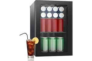 DollarDash Réfrigérateur de boissons, 24 canettes/20 litres, mini réfrigérateur avec porte en transparent pour limonade, bière ou vin, plan de travail, réfrigérateur avec étagères amovibles réglables