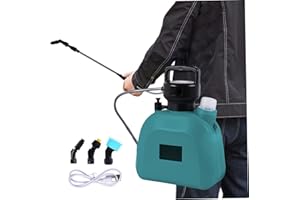 Hilai Pulverizador Eléctrico para Jardín,5L Pulverizador Plantas Batería Litio Recarga Mediante USB Boquilla Regulable Hidrolimpiadora Bateria Verde Sulfatadora Bateria