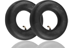 LTSKY 2 Stück 4.1/3.5-4 Schlauch mit Gebogenes Ventil, 4.1/3.5-4 Aufblasbarer Schlauch für Rasenmäher, Schubkarren, Gartenanhänger, Go-Karts, Strandkarren, Heuballenpressen