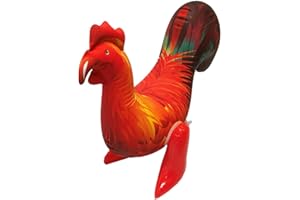 POLYPLAS Inflatable Rooster 40cm Red Inflatable Hen Party Decoration Prop Accessory Children Cute Blow Up Animals Party Toys Pool Supplies