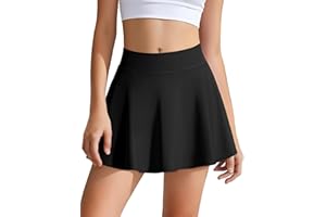 JOCMIC Girls Athletic Skort 2-in-1 Shorts Tennis Skirt with Pockets for School PE Running Sports