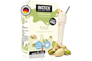 ‎INSTICK JUST ADD WATER INSTICK Zuckerfreies Instant-Getränk für Milchprodukte (Pistazie) - 1 Packung für 12 x 0,5 L - Ideal für Milch, Joghurt, Skyr, Quark- Vegan & Kalorienarm