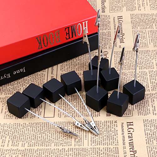 NUOLUX 10pcs MemoHalter Clip mit Alligator-Haken-Standplatz für Bilder-Karten-Papier Hinweis Clip (Schwarz) - 5