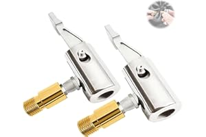 AzureRay Embout de Gonflage Pneu Voiture 2 Pièces Adaptateur Valve Filetée Universel pour Pompe à Air Compresseur Accessoire de Gonfleur Portable pour Auto Moto Vélo