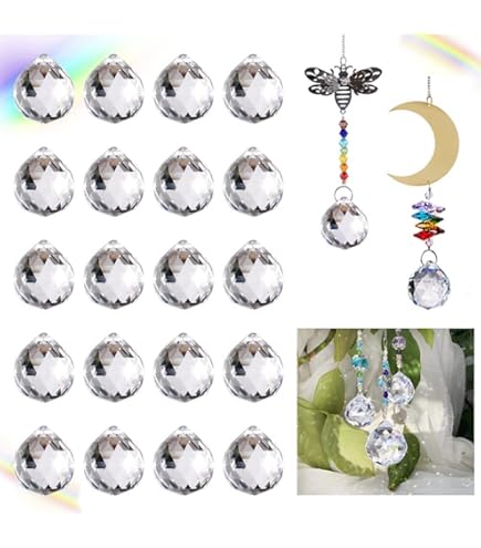 Lot De 20 Attrape-soleil En Cristal, 38 Mm, à Suspendre, Avec 20
