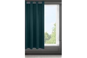 Eurofirany LOGAN Zasłona Zaciemniająca, Nieprzezroczysta, Zasłona Satynowa z Przelotkami -1 SZT. Zasłona z Oczkami Elegancka, Gładka, Salon, Sypialnia, 140x175 cm, Petrol