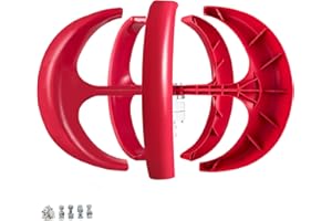 Happybuy Wind Turbine 400W 12V Wind Turbine Generator Red Lantern Vertical Wind Generator 5 Leaves Wind Turbine Kit with Controller No Pole (400W 12V, Red), Rot