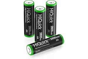 HiQuick AA Rechargeable batteries 2800mAh - High Capacity Performance 4 Counts Rechargeable AA Battery