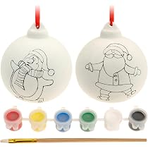 Boules Céramique à Peindre Baker Ross - Lot De 16 - 55 Mm - Décorations Noël Enfants