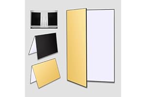 FloraVigo 3 w 1 Photography Reflective Sheet Cardboard, 42 x 30 cm Folding Light Dyfuzor A4 Reflective Sheet for Food, Jewelry, Still Life Photography (biały/złoty/czarny)