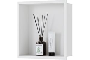 Neodrain Stainless Steel Shower Niche Wall Insert Single Wall Niche Shower Storage for Bathroom 30x30cm, White