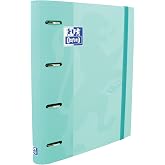 Oxford Touch 4 Ring Binder A4, Hard Cover, Elastic Closure | Includes 5 x 5 Grid Refill, 5 Colour Strips, Sticker Sheet, Ice