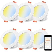 4x Faretti LED Smart Da Incasso Per Cartongesso - RGB, Dimmerabili, Controllo App E Alexa, IP44, 7W, 220V