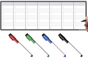 THE MAGNET SHOP TMS Magnetic Weekly Planner | Made in The UK | Fridge Whiteboard Calendar for Meal Prep, Work or Family Planning | Monthly Organiser for to-Do Lists, Notes or Reminders | Home, Kitchen or Office
