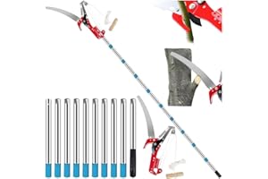NEWFUN Sega manuale per potatura, Svettatoio Telescopico，2 In 1Taglia Rami Giardino Telescopico Manuale，da 82-448 cm，Regolabile in Altezza Attrezzi da Giardinaggio Altezza Per Segare e Cesoiare