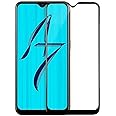 100FIT (BLACK Tempered Glass Screen Protector Compatible for Oppo A7, Vivo Y91, Y93, Y95 with Edge to Edge Coverage and Easy Installation kit