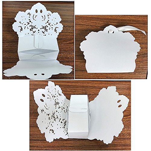 JZK® 50 x Silberne Krone, Geschenkbox Gastgeschenk Bonboniere Box Geschenk Schachtel Süßigkeiten Kartons Hochzeit Kasten, Dekoration Tischdeko Party Favor für Hochzeit Taufe Party Geburtstag etc. (Silber Krone) - 5