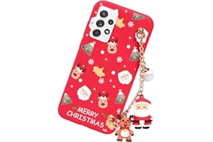 Vauki Funda para Samsung Galaxy A52 4/5G 6.5" Cárcasa con Cadenas Ciervo de Navidad 3D Muñecas Silicona Suave TPU Bumper Protector Cover Christmas Dibujos Navideñas Doll móvil Case, Santa Claus