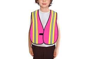 KAYGO 1 Piece Children High Visibility School Safety Vest Jacket, Hi Vis Vest for Kids Multipack, Children Reflective Vest for School Bike Outdoor Group Activity (Pink, XXS, Age 6-9)