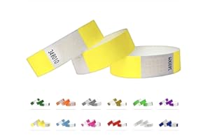 QUBIBAND Tyvek 19 mm, 1000 pezzi, braccialetti per eventi (Yellow, 1000 Pack)
