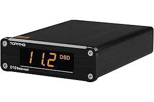 FANMUSIC TOPPING D10 Bilanciato USB DAC ES9038Q2M XMOS XU208 PCM384kHz DSD256 HIFI DAC Decoder (nero)